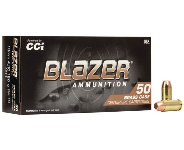 CCI Ammunition Blazer Centerfire 10mm 180 Grain 50 Rounds Full Metal Jacket