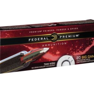 Federal Premium Nickel Plated Brass 7mm WSM 160 Grain 20-Rounds NA