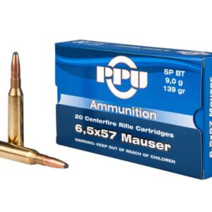 PPU PP30063 Metric Rifle 139 Grain 6.5x57mm Mauser 20 Rounds Soft Point Boat Tail