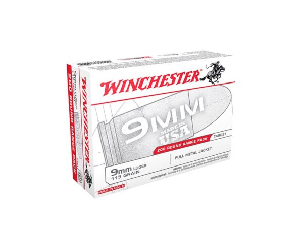 Winchester White Box Brass 9mm 200Rds 115 GR FMJ