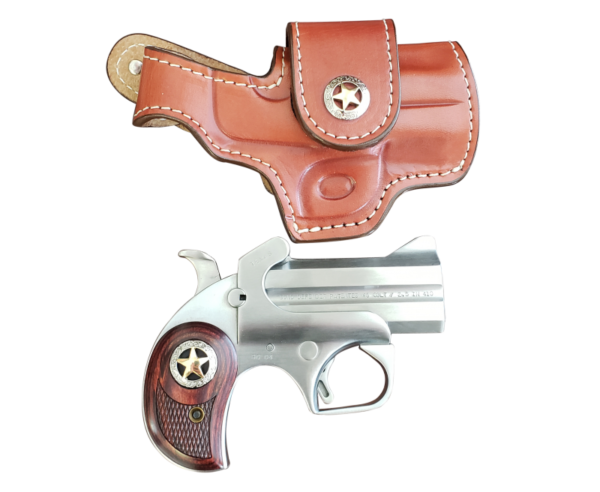 Bond Arms Rustic Defender Stainless .45 LC 3" Barrel 2-Rounds Holster Package