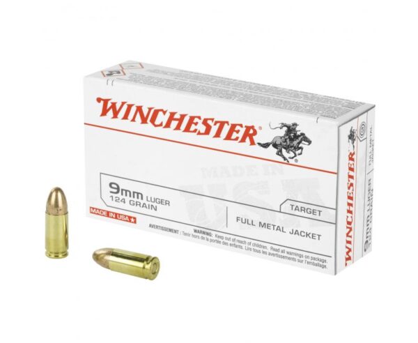 Winchester USA Ammo 9mm 50-Rounds 124 Grain FMJ