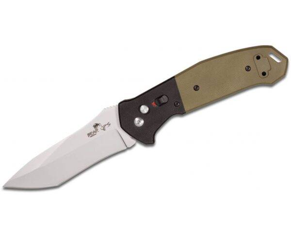 Bear and Sons Cutlery Bold Action V OD Green - 3.75" Plain Tanto Blade