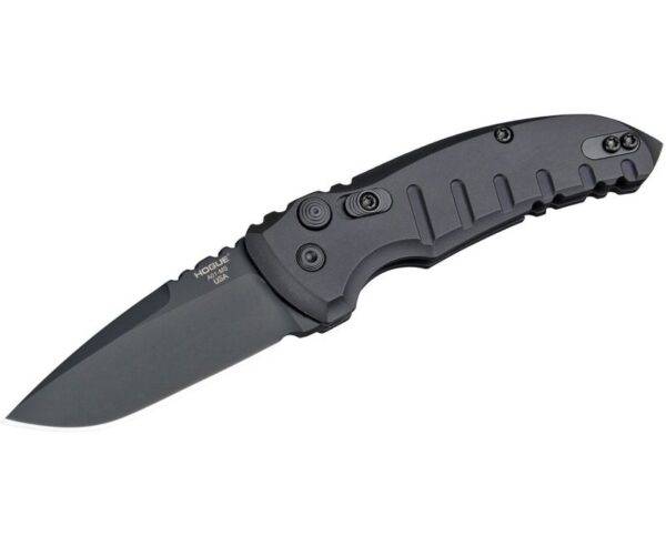 Hogue A01-Microswitch Automatic Knife - 2.75" Plain Drop Point Blade with Deep Carry Clip