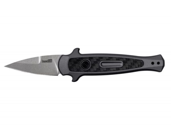 Kershaw Launch 12 Mini-Stiletto 1.9" Inch Spear Point Blade - Gray Handle w/Carbon Fiber