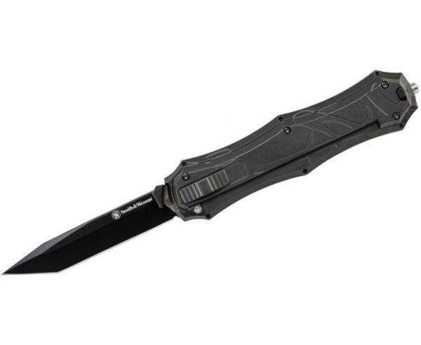 Smith and Wesson OTF Knife - 3.25" Black Plain Tanto Blade