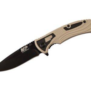 Smith and Wesson M&P Ultra Glide Tan Folding Knife - 3" Black Plain Drop Point Blade