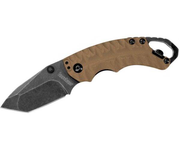 Kershaw Shuffle II Tan Folding Knife - 2.375" Plain Tanto Blade with Bottle Opener